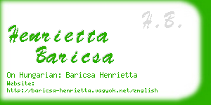 henrietta baricsa business card